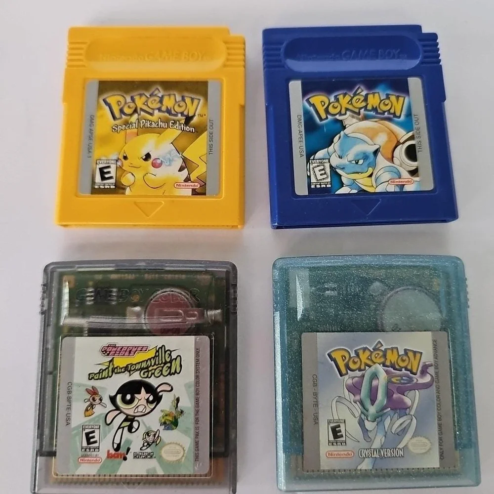 Vtg Nintendo Game Boy Color LOT 3 Pokemon Pikachu Crystal Blue Game Camera WORKS